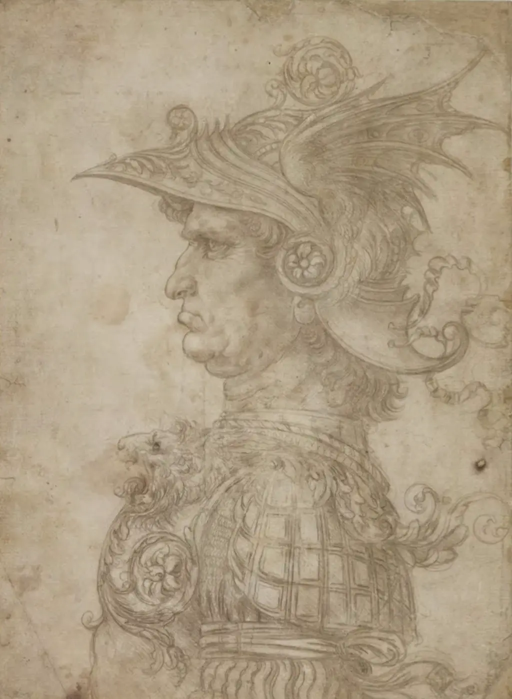 Profile of an Ancient Captain in Detail Leonardo da Vinci